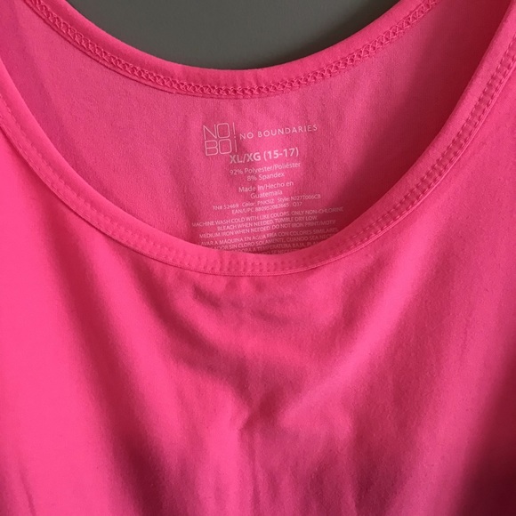 NO BOUNDARIES Pink Tank and Capri Leggings Set Juniors XL (15-17) NWT - Picture 3 of 4